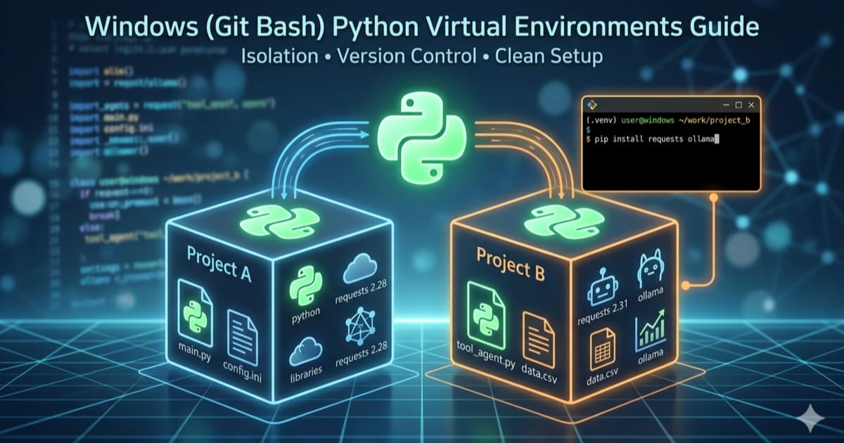Windows (Git Bash) での Python 仮想環境 入門ガイド | ラッキーな日々