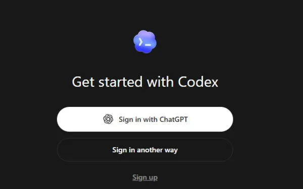 codexアプリサインイン画面