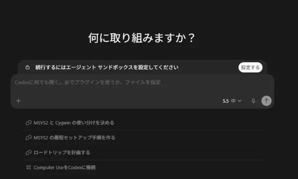 エージェントサンドボックス設定画面